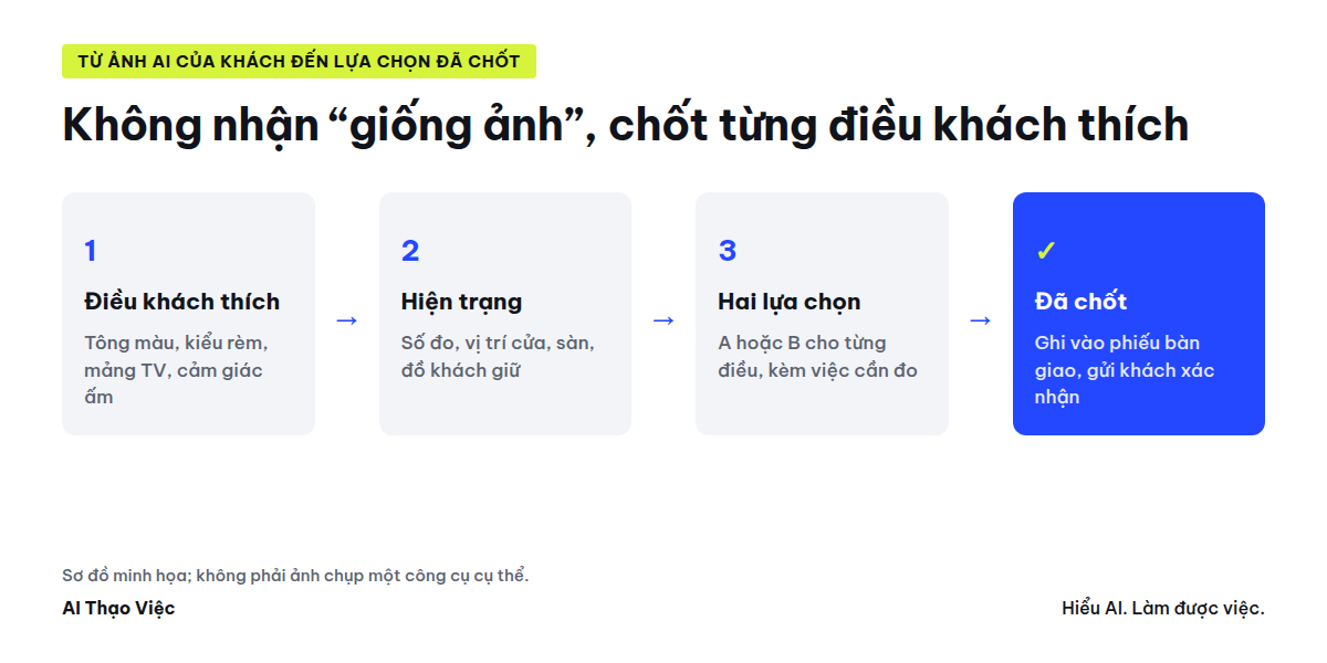 Từ ảnh AI của khách đến lựa chọn đã chốt
